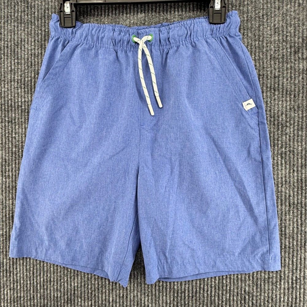 Tommy Bahama Active Shorts Boys XL 14 Blue Excellent Heathered Drawstring